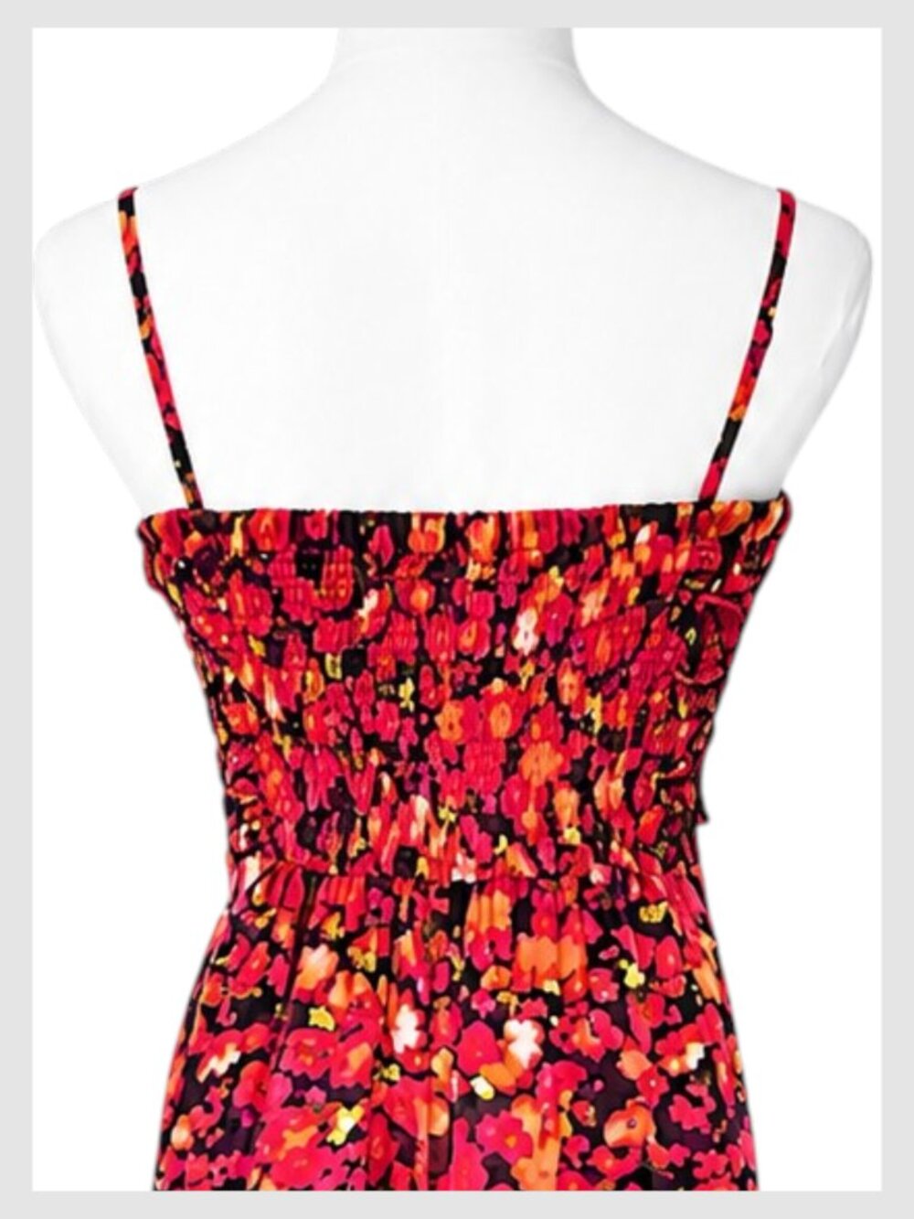 Jessica Simpson Maxi Dress Red Black Floral Corset S 6 - Picture 7 of 8